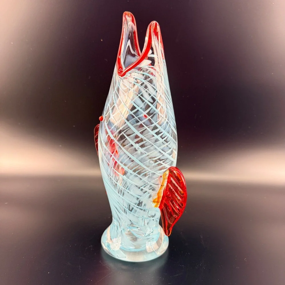Murano Style Glass Fish Vase 11